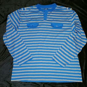 Men's Akcess Premium Blue & Gray Striped Shirt